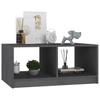  Coffee Table, Grey, 75x50x33.5 Cm, Solid Pine Wood