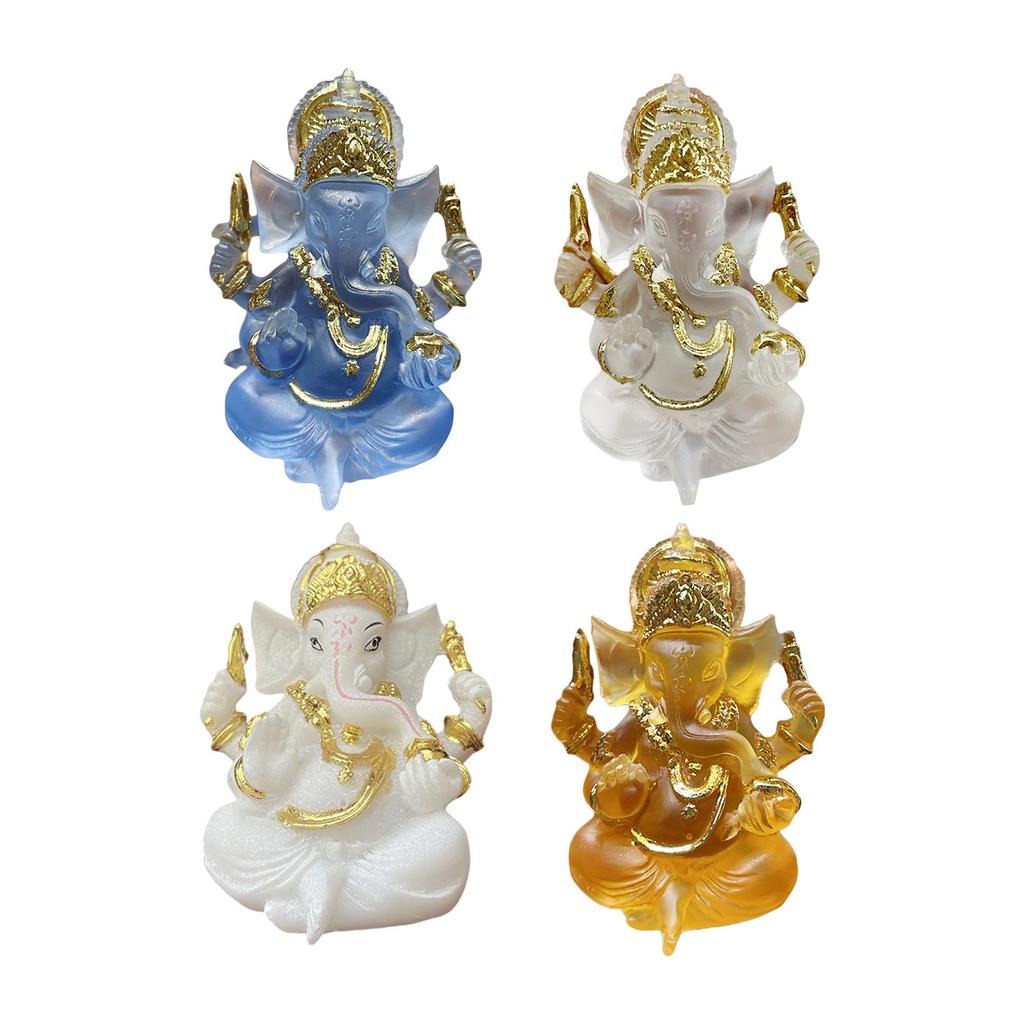 Ganesha Sitting Buddha Statue Sculpture Decorative Stylish Elegant Carving Figurine Tabletop Decoration for Housewarming Gift