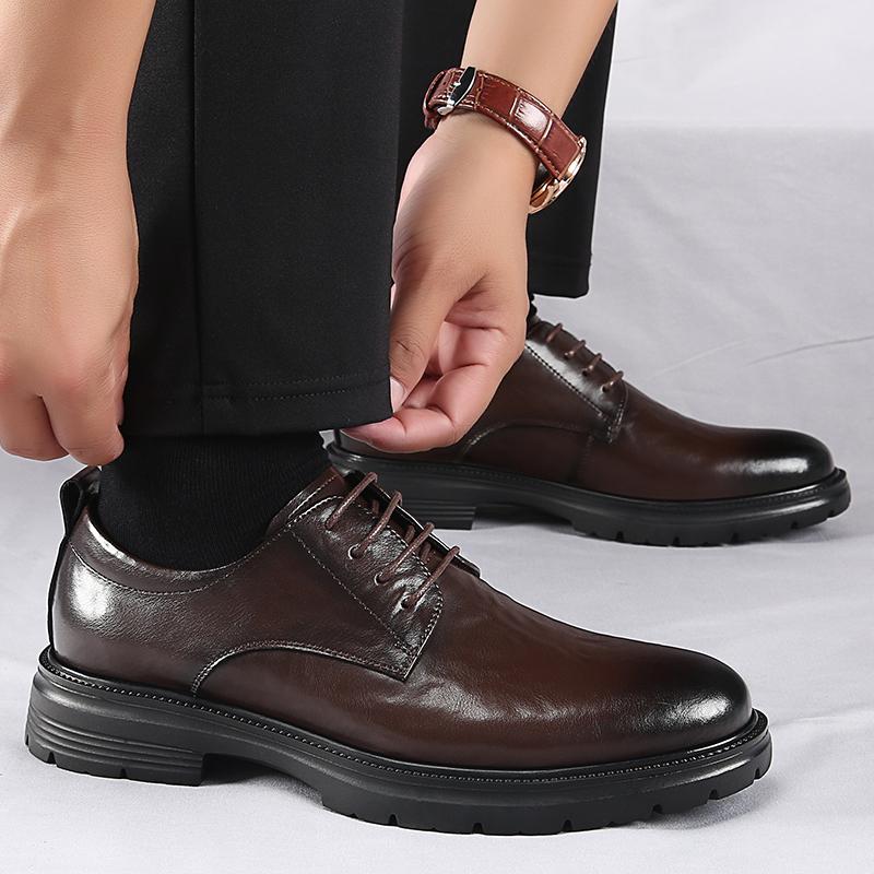 Sapatos de Festa de Casamento para Homens com cadarço Sapatos Sociais Formais para Homens Bico Fino Couro Preto masculinos Casuais de Negócios para Escritório