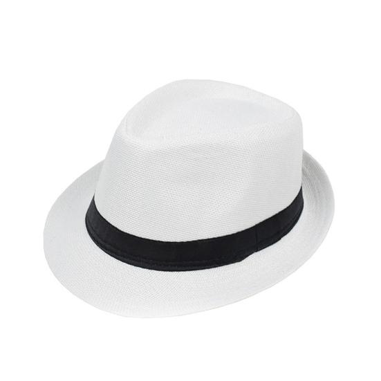 

Jazz Hat British Style Short Brim Ribbon Decor Breathable Mesh Bucket Hat Outdoor Travel Cycling Sun Protection Hat белый
