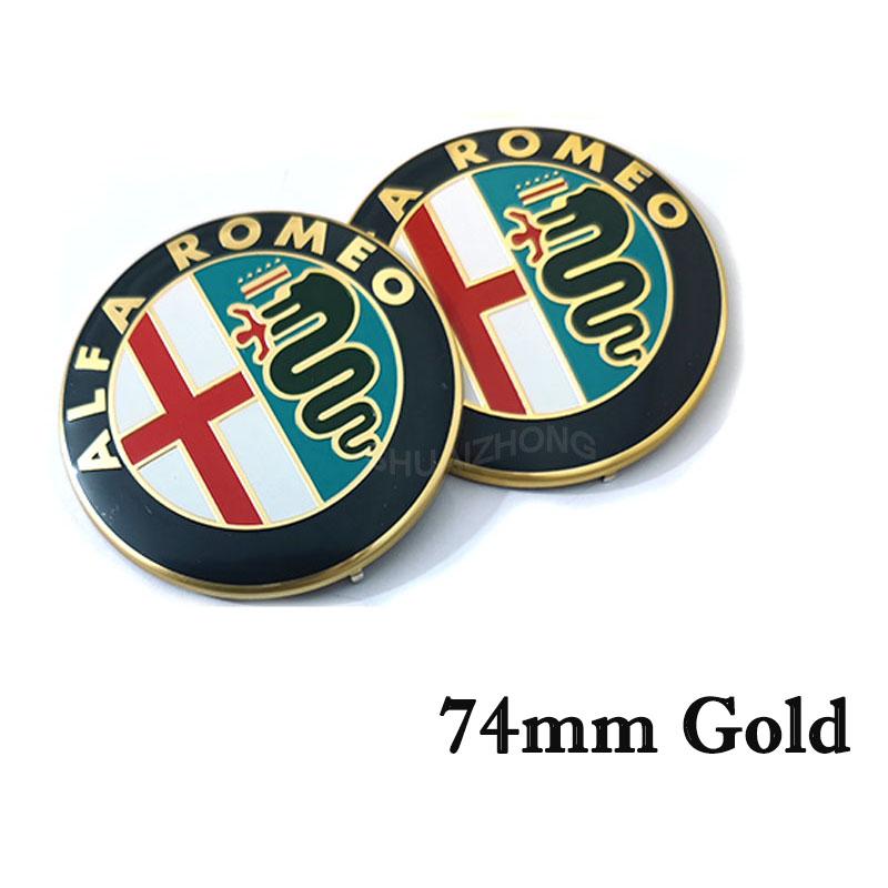 

2026 Hot Sticker 2pcs 74mm 3D Metal Alfa Romeo Sticker Car Styling Accessories For Auto Hood Front Grille Rear Trunk Middle Embl 2pcs Alfa Romeo