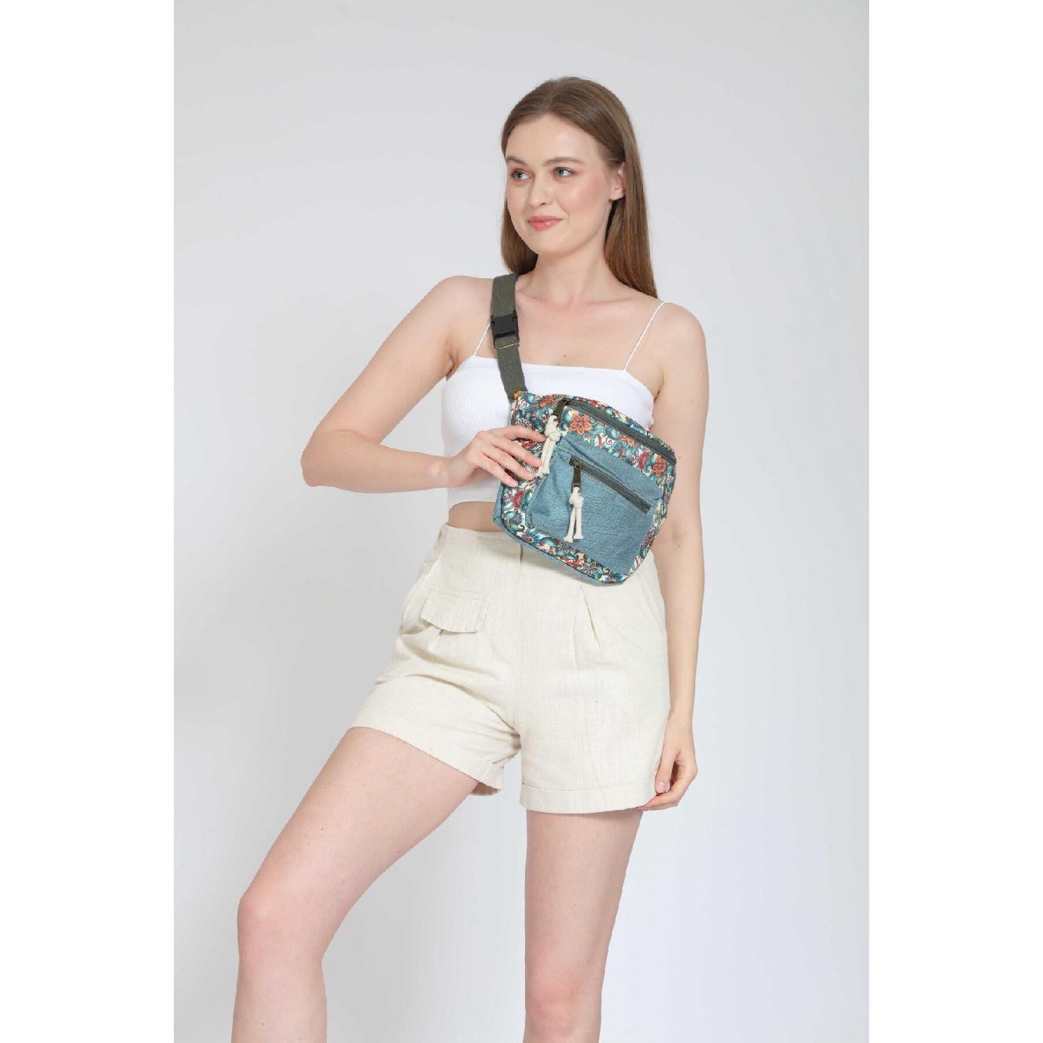 

Этническая аутентичная богемная поясная сумка Rez, пригодная для ежедневных путешествий, большого объема