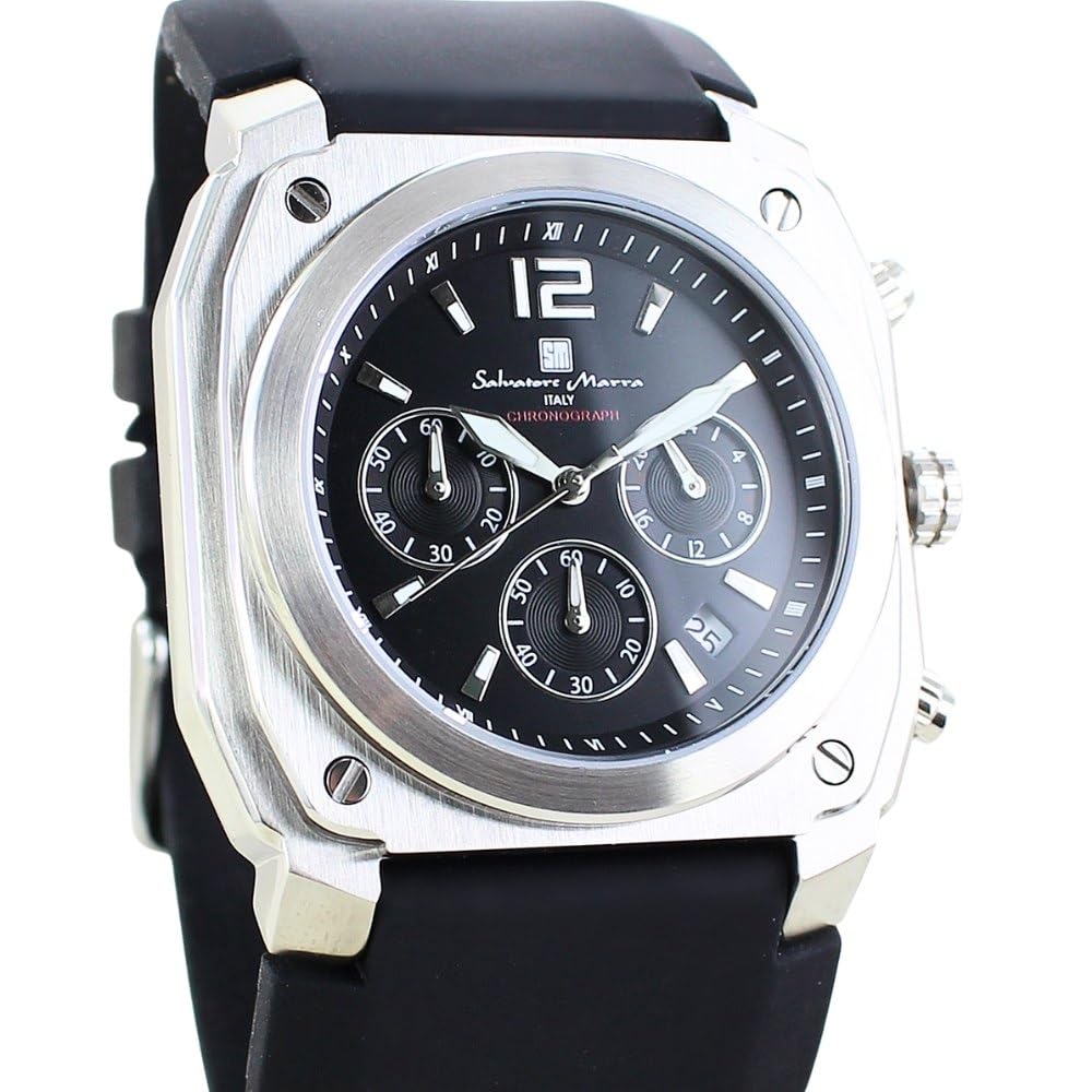 Salvatore Marra Chronograph Watch with Wide Rubber Strap Men's (No. 4)