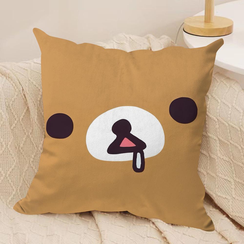 Cute RRilakkumaS Cushion Cover Soft Plush Fabric DoubleSided Printed Cushion Covers for All Seasons Home Decor
