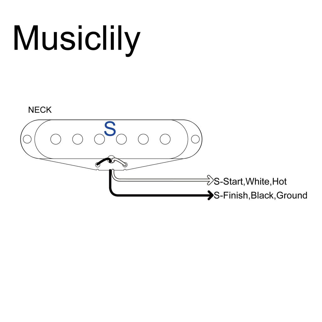 Musiclily Basic 50mm Ceramic Single Pickup Neck for Stratocaster Electric Guitar, Cream