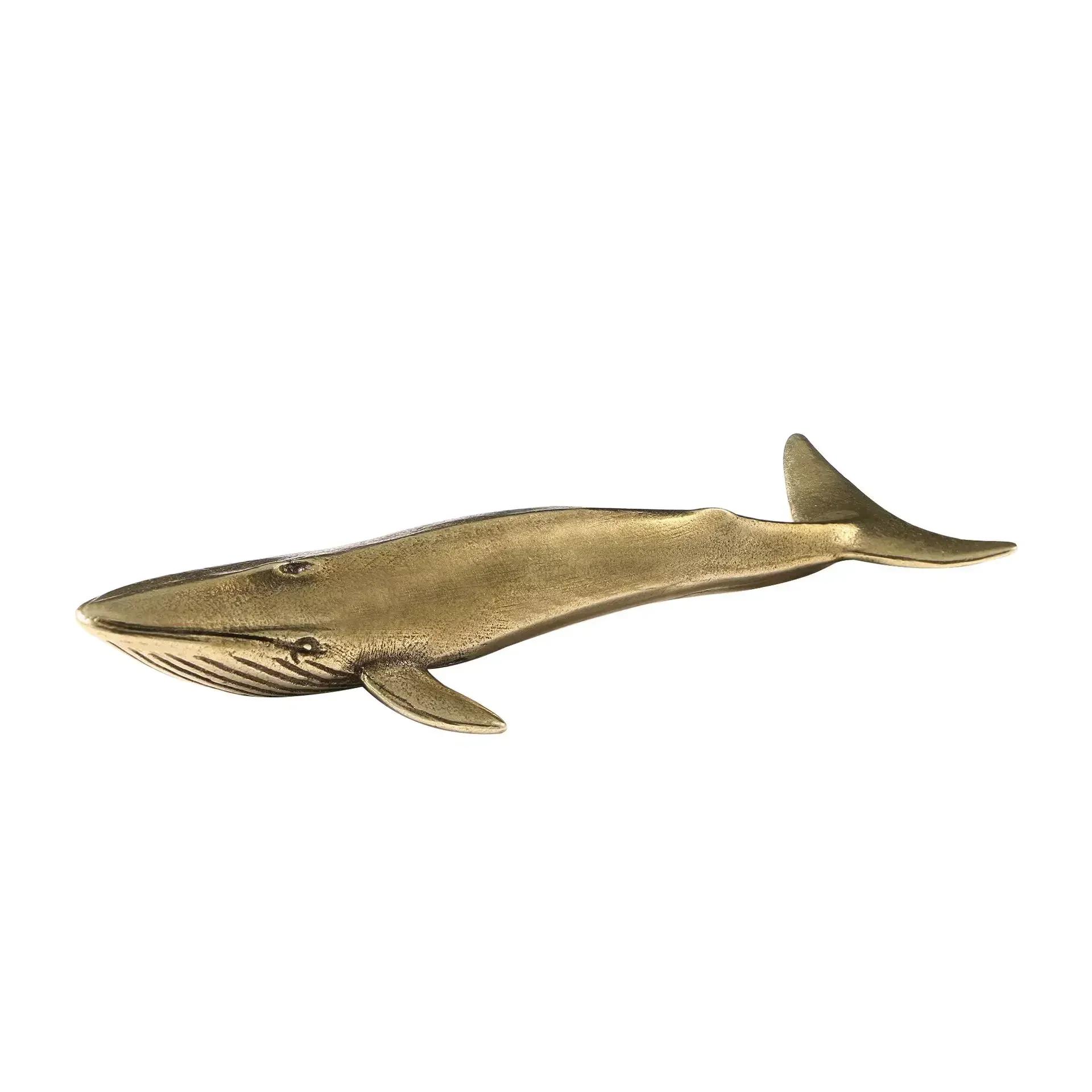 

Retro Blue Whale Brass Figurine Ocean Creature Vintage Home Decor Living Room Decoration Tea Pet Antique Accessories Gift золотой