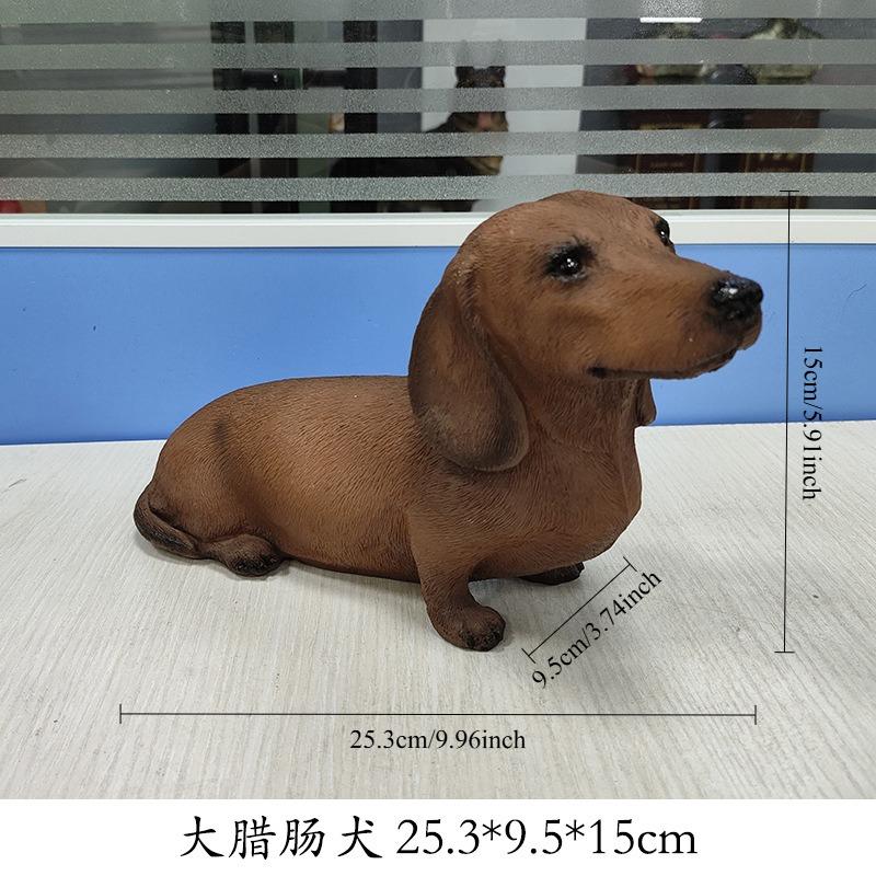 Creative Dachshund Sculpture Outdoor Courtyard Decoration Crafts Resin Ornaments Decoration Simulated Dog Statue Aesthetic Decor