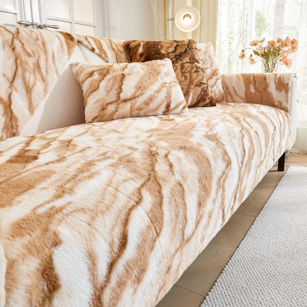 

Marble Plush Sofa Cushion New Light Luxury High-End Seat Cushion Thickened Non-Slip Sofa Cover Cover Cloth 70*70cm