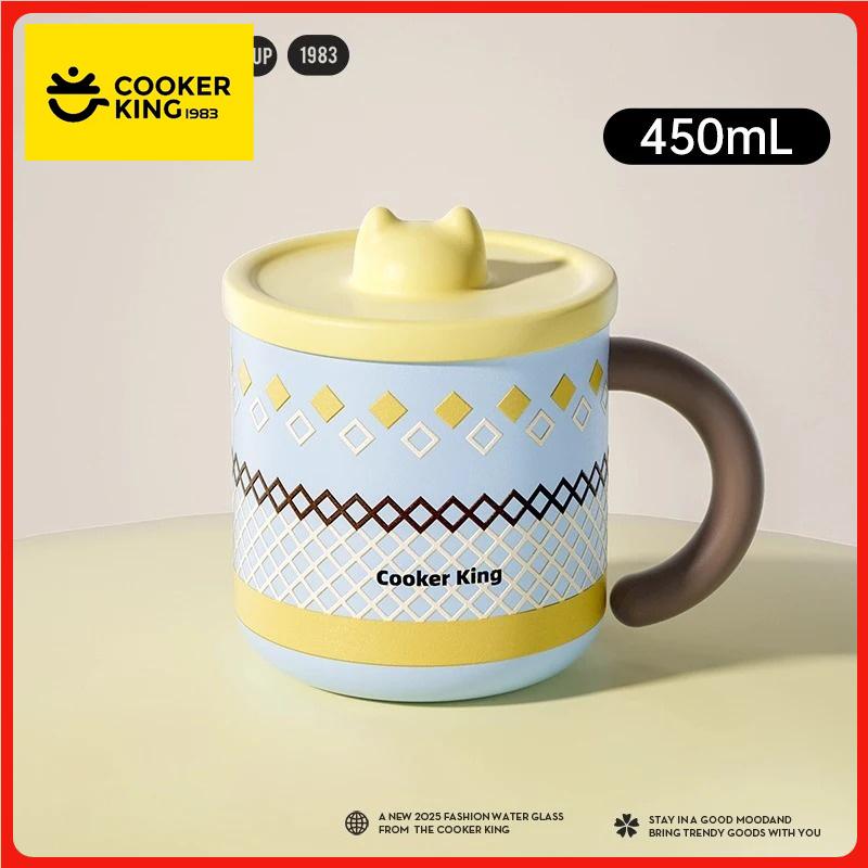 COOKER KinG Coffee Cup 316 Stainless Steel Thermos Mug Children Insulated Cup with Scale Line Office Water Cup Tea Making Home
