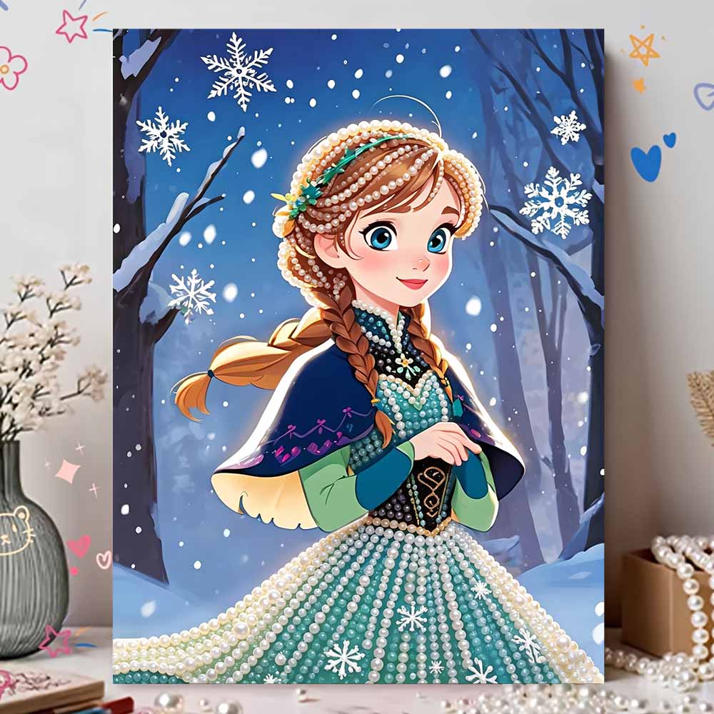 Disney Pearl Art Frozens Anna 5D DIY Pearl Picture Craft Kit Ideal Gift for Adults  Beginners | Creative Home Decor