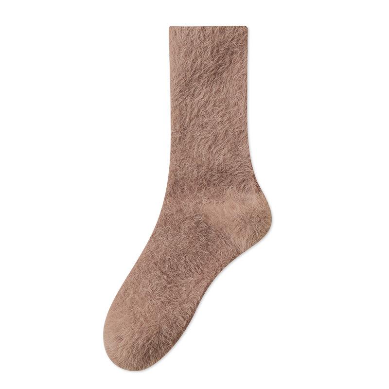 Men's Autumn and Winter Thickened and Warm Mink Fleece Mid-calf Socks Business Socks