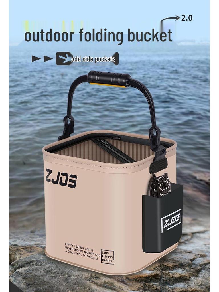Portable Foldable Fishing Bucket & Live Fish Protector
