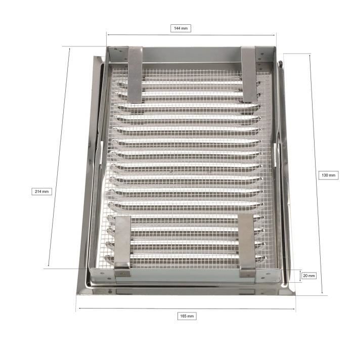 Grille de ventilation - KOTARBAU - 14 x 21 cm - Acier inoxydable - Argent - Moustiquaire