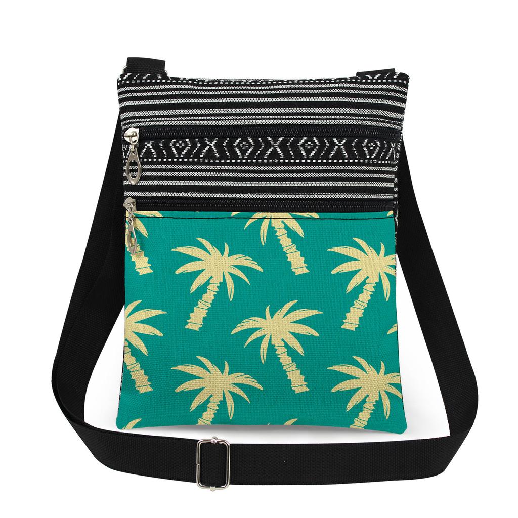 1 Stück Stofftasche mit Pflanzenmuster Damen Umhängetasche Posttasche 6918
