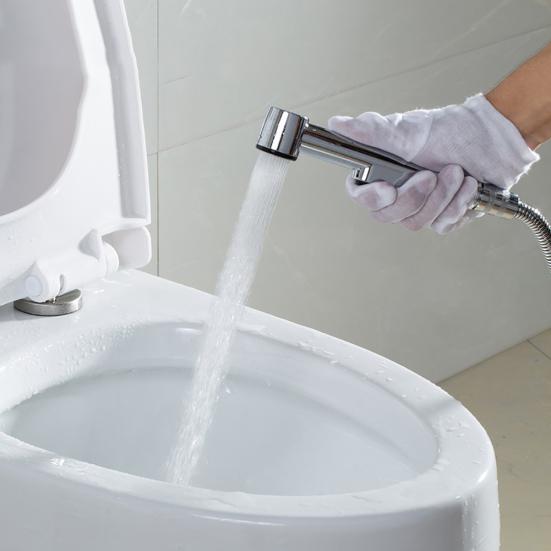 Bathroom Toilet Handheld Chrome ABS Bidet Sprayer Cleaning Shower Head Nozzle
