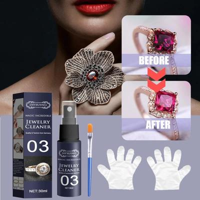 Schmuckreiniger Reinigungslösung Anlaufentferner Fleckenfrei Glatt Diamanten Goldschmuck Reinigen Flüssigkeit Polierspray-Kits