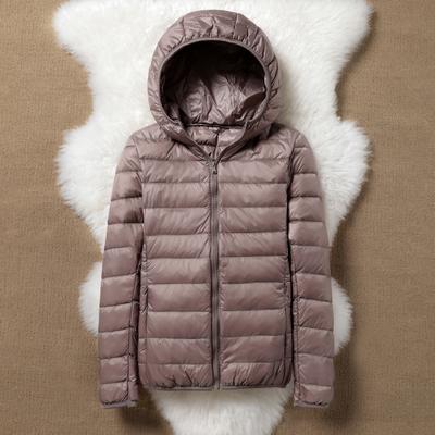 Light Down Jacket Women's New Fashion Slim-fit Hooded Stand-up Collar Short Light Jacket