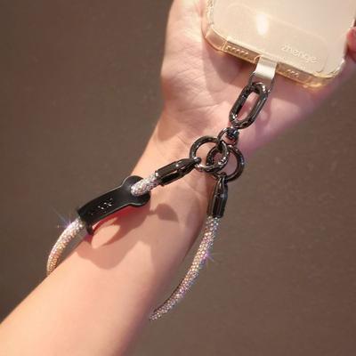 Fashion Diamond Mobile Phone Lanyard Nylon Anti-lost Phone Wrist Straps Simple Universal Phone Chain
