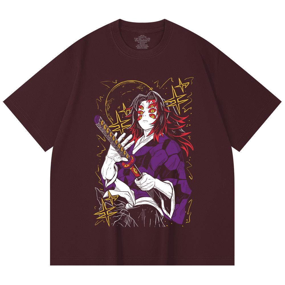 

230 Gsm 100% Cotton Demon Slayer V35 Kokushibo Print Unisex Heavy Cotton T Shirt 2XL