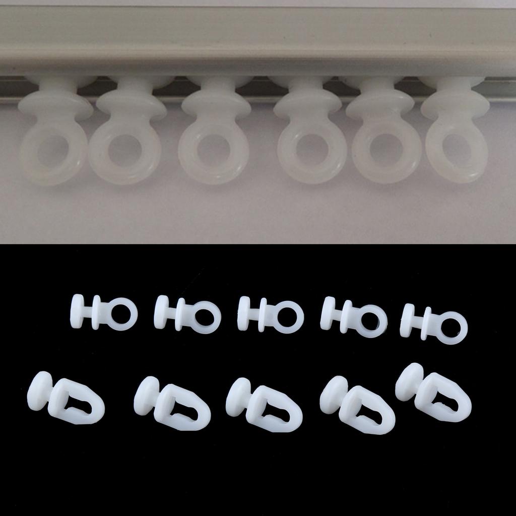 100Pcs Plastic Curtain Hook Accessories Curtain Ball Track Hook Shower Curtain Roll Universal Sliding Hooks Bathroom Accessories