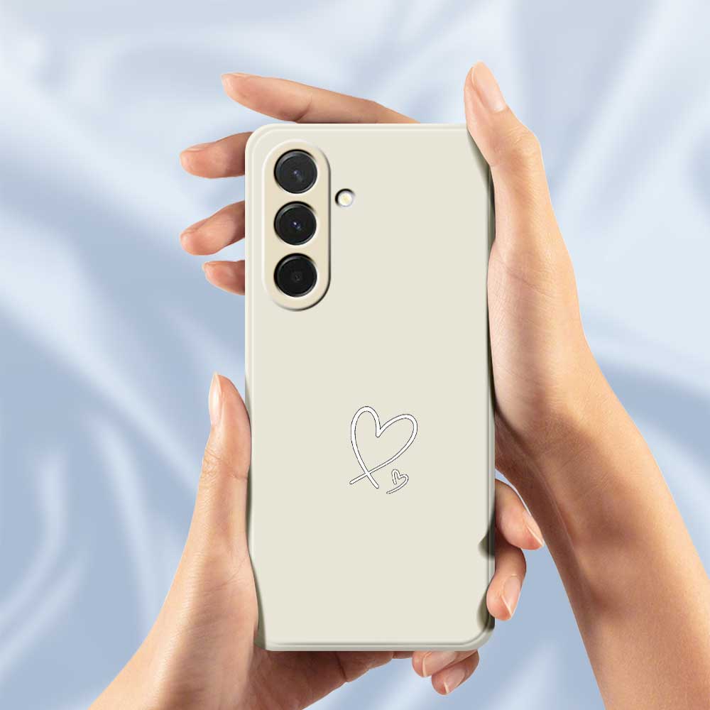 For Samsung Galaxy A36 5G Case White Love Pattern Printing Straight Edge TPU Phone Back Cover