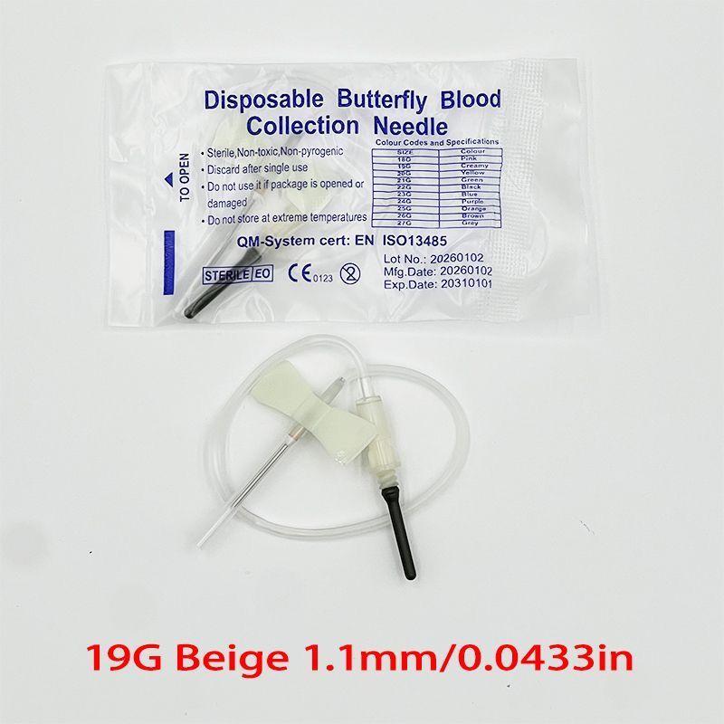 Veterinary Disposable Sterile Double-Bladed Venous Blood Collection Needle for Cats and Dogs, 50-Pack Affordable Packaging