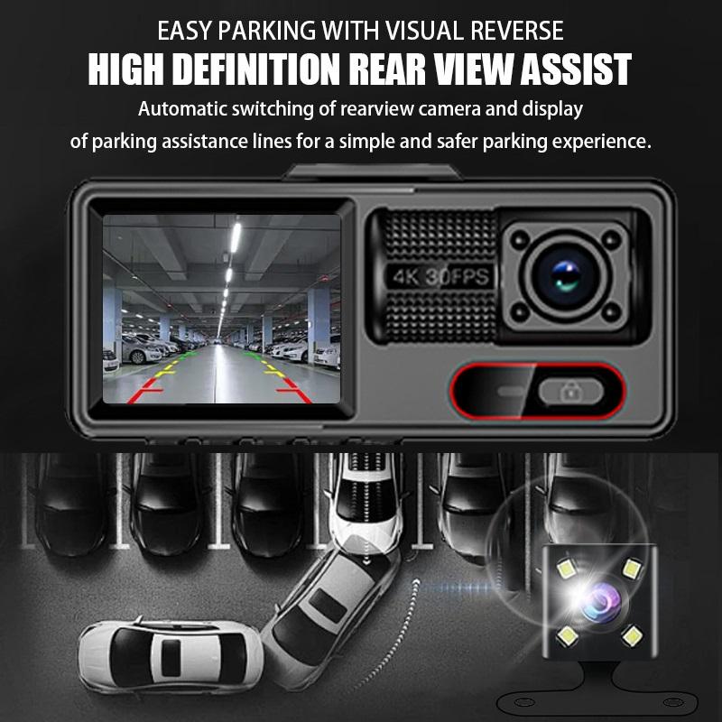 3kanálové nahrávání se současným zobrazením tří objektivů, HD palubní kamera s WiFi a připojením k chytrému telefonu.