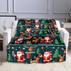 Pixel Santa with Reindeer & Gifts Pattern Patterned Flannel Blanket Perfect for the Bedroom Living Room, Sofa, or a Little Nap