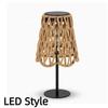 Metal Frame Solar Table Lamp Imitation Rattan Decorative Lantern Floor lamp with skirt  Patio