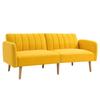 2-Seater Sofa Bed Modern 173x75x73 Cm Folding Sofa Bed Upholstered In Synthetic Linen with Backrest Adjustable In 3 Levels and Removable Armrests for