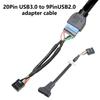 Durability USB3.0 Header to USB2.0,20Pin USB to 9Pin USB Connection Cable for Enhances Device Compatibility 1pc/2pcs