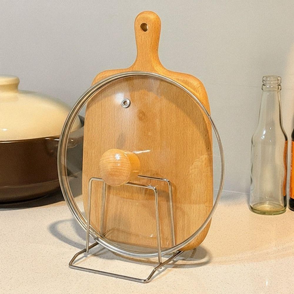 Space Saving Cutting Board Storage Rack Non-Slip Pot Pan Lid Holder  Kitchen Storage