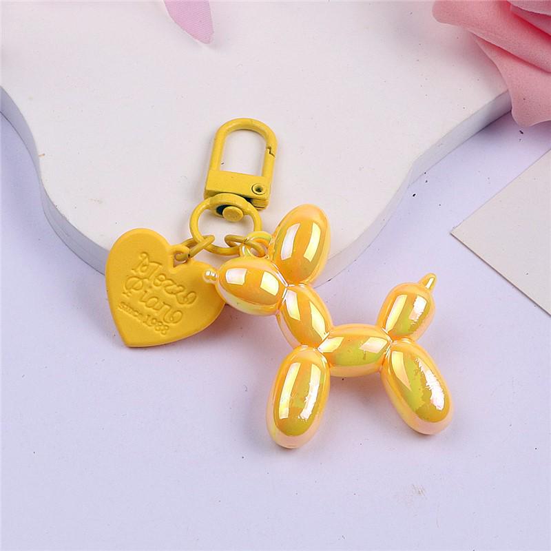 Balloon Dog Keychain Alloy Heart DIY Phone Case & AirPods Protective Earphone Case Pendant.