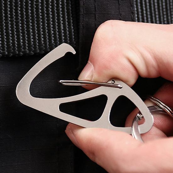 Outdoor Mini Carabiner Stainless Steel Anti-theft Spring Buckle for Camping