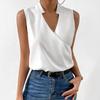 Sommer neues Damen Freizeit V-Ausschnitt einfarbiges Damen Oberteil T-Shirt Weste