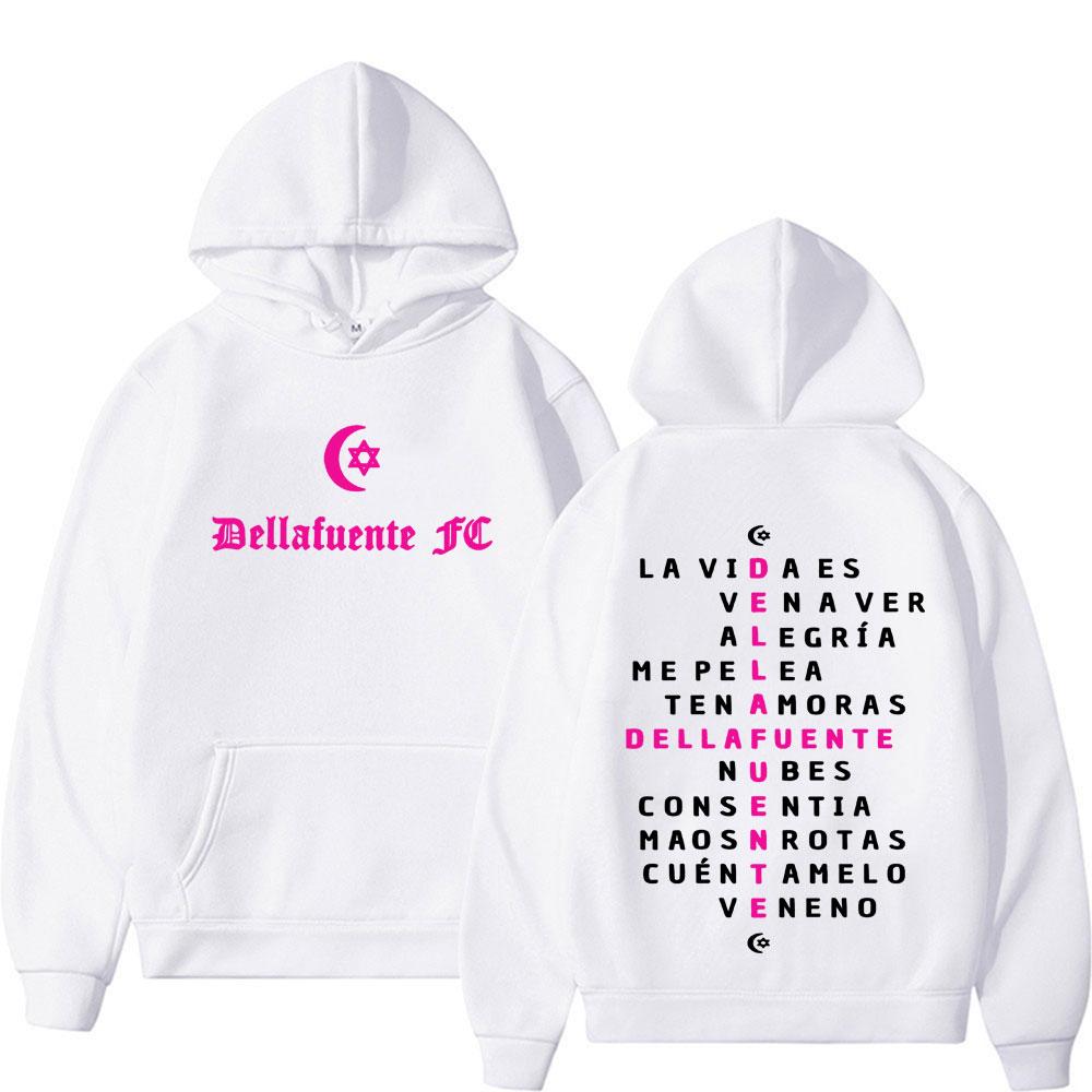 Rapper Dellafuente Double Sided Printed Hoodie Men Women Gothic Fashion Hip Hop Street Sweatshirt Tops Oversized Fleece Hoodies