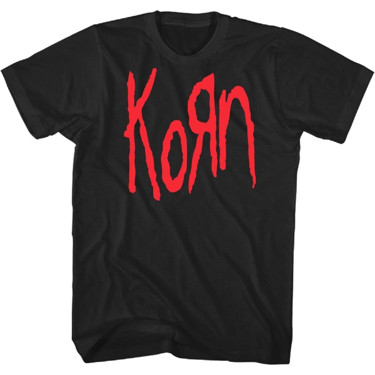 

Korn Red Logo Adult Black Short Sleeve T Shirt Vintage Style 90s Nu Metal Graphic Tees XXXXXL чорний