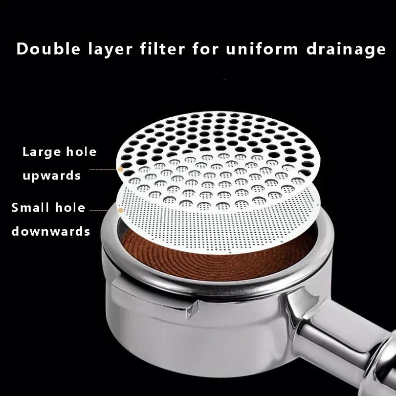 51/53/58mm Coffee Puck Screen 304 Stainless Steel Double Layer Fine Filter Screen for Portafilter Barista Espresso Accessories