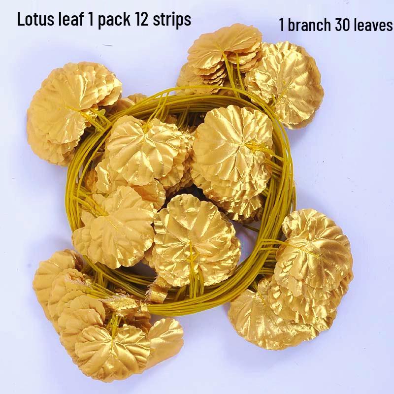 Golden Rattan Artificial Vine with Grape and Apple Leaves - Wedding Ceiling Hanging Decoration