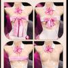 Sexy Lingerie Cat Girl Three-Point Uniform Roleplay Charming Perspective Jumpsuit Passion Cosplay Devil Hollow Bodysuit with Headwear Stockings