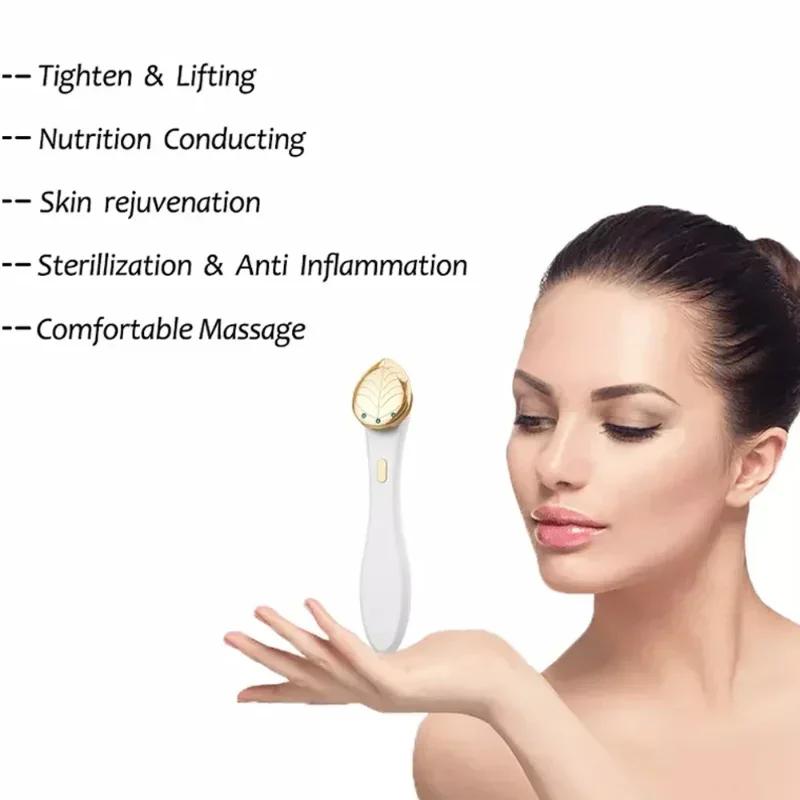 Red Blue Light Eye Beauty Device Microcurrent Heated Tightening Anti Wrinkle Face Lifting Eye Neck Massager Skin Care Beauty