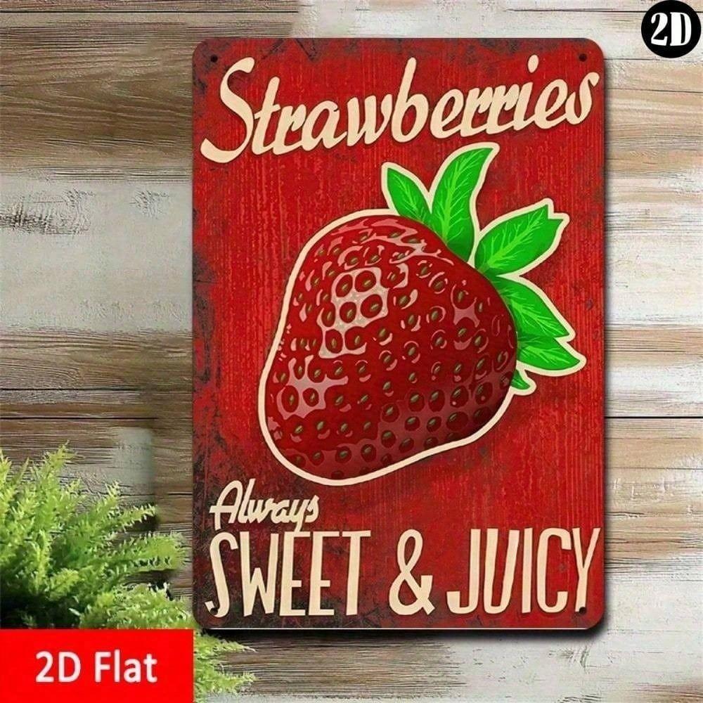 Vintage Fruit Metal Poster Wall Art 20x30 Cm Kitchen Decor