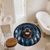 Dreamcatcher Dog  Round Area Rug,Carpet Rug for Living Room Bedroom Sofa Playroom Decor,Non-slip Floor Mat