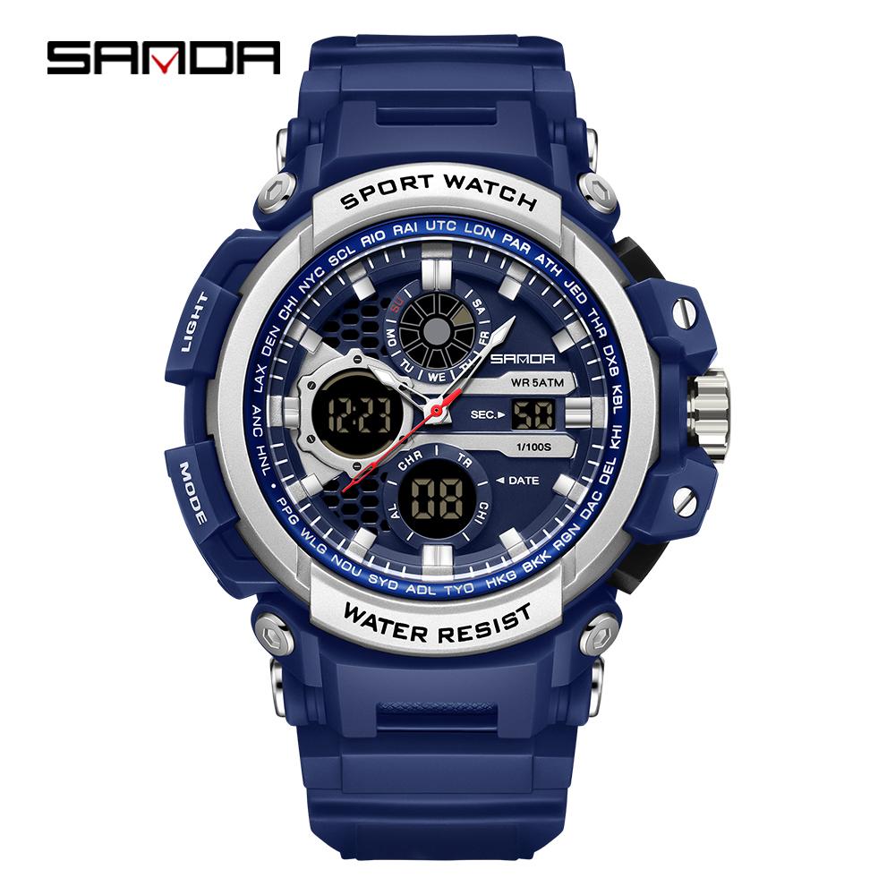 SANDA 3390 New Sports Men's Watches Military Digital Watch Waterproof Wristwatch for Male Clock Shock Relogios Masculino