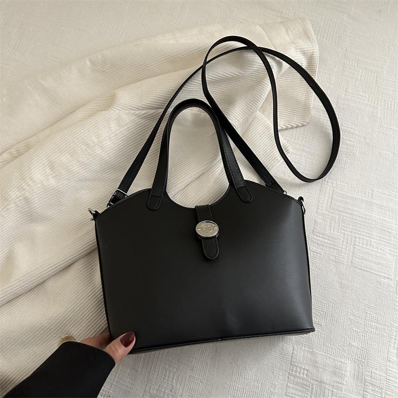 Retro Bucket Shoulder Bag 2026 New Fashion Faux Leather Women s Handbag Casual Commute Purse чёрный