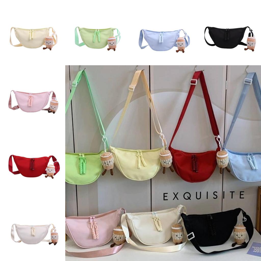 Nylon Duffle Bag For Women Lightweight Casual Singlecompartment With Zipper For Daily Use