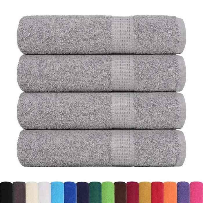 VidaXL Serviettes de bain 4 pcs gris 100x150 cm 360 g/m² 100% coton, serviette, ensemble de serviettes de bain, serviette 136837