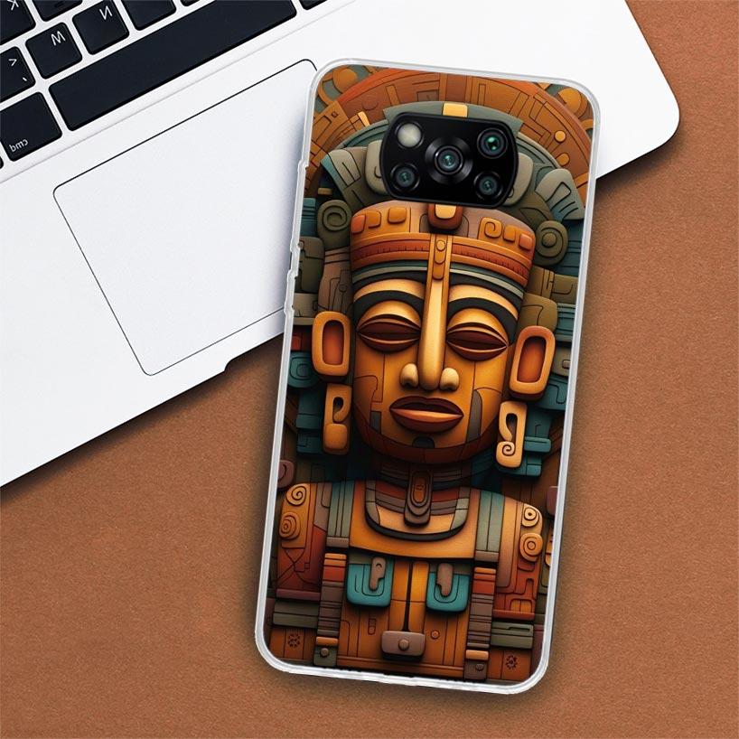Mayan Stone Totem Pole Phone Case For Xiaomi Poco X3 Nfc X4 Gt X5 Pro M5S M4 M3 M2 F5 F4 F3 F2 F1 Mi Note 10 Fundas Shell