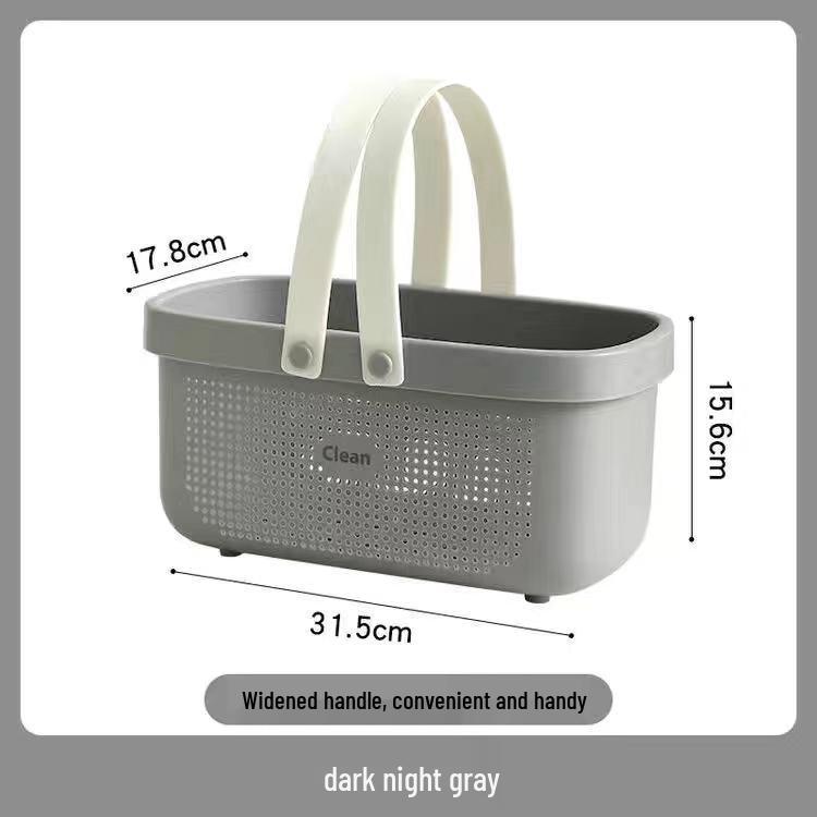 Portable Shower Caddy for Dorms: Toiletries Storage Basket with Draining Design