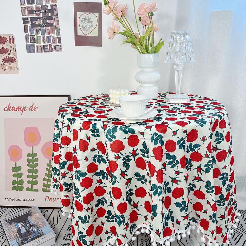 

Tablecloth Fabric Ins Young Adult Flannel Lace Student Desk Idyllic Minimalist Coffee Table Cloth Long Square Table Cloth Red Rose + Hair Ball Lace 60*90cm